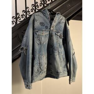 Balenciaga Rhinestone distressed scribble